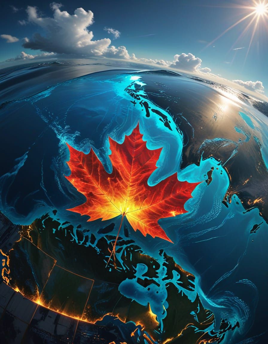 Vibrant Digital Masterpiece of Canada's Maritime Sovereignty