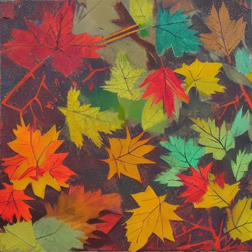 Autumnal Cat in Paper Collage Inspired by Folk Art