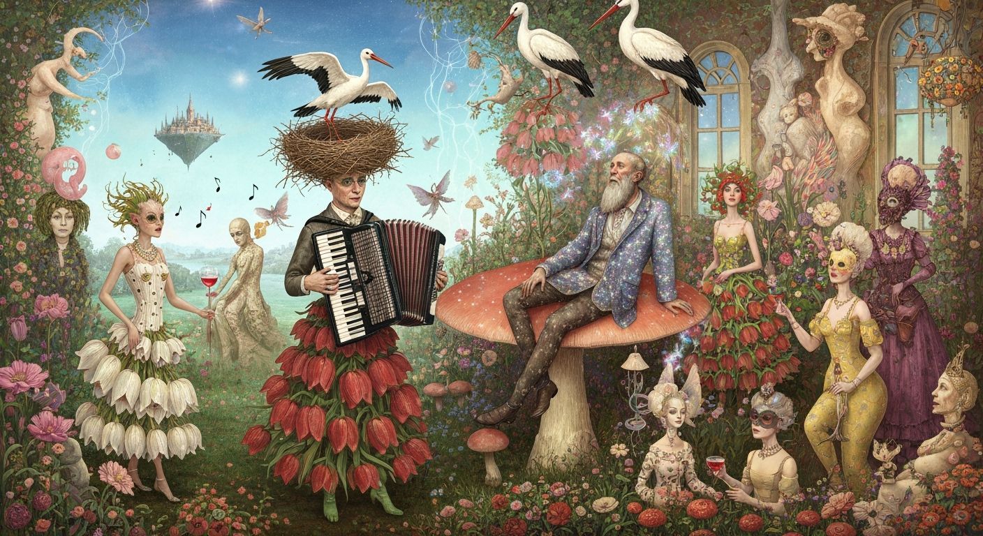 Surreal Accordionist Plays at Galaxy's End