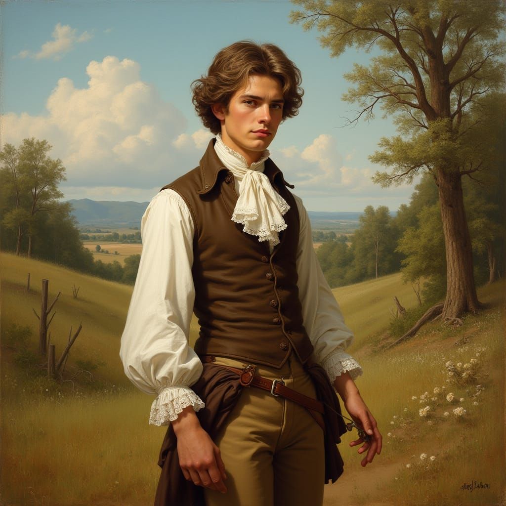 Young Andrew Jackson in a Romantic Landscape