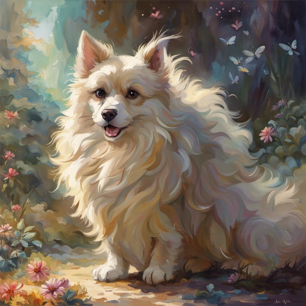 Adorable Ghost Corgi Plays Fetch in Heaven