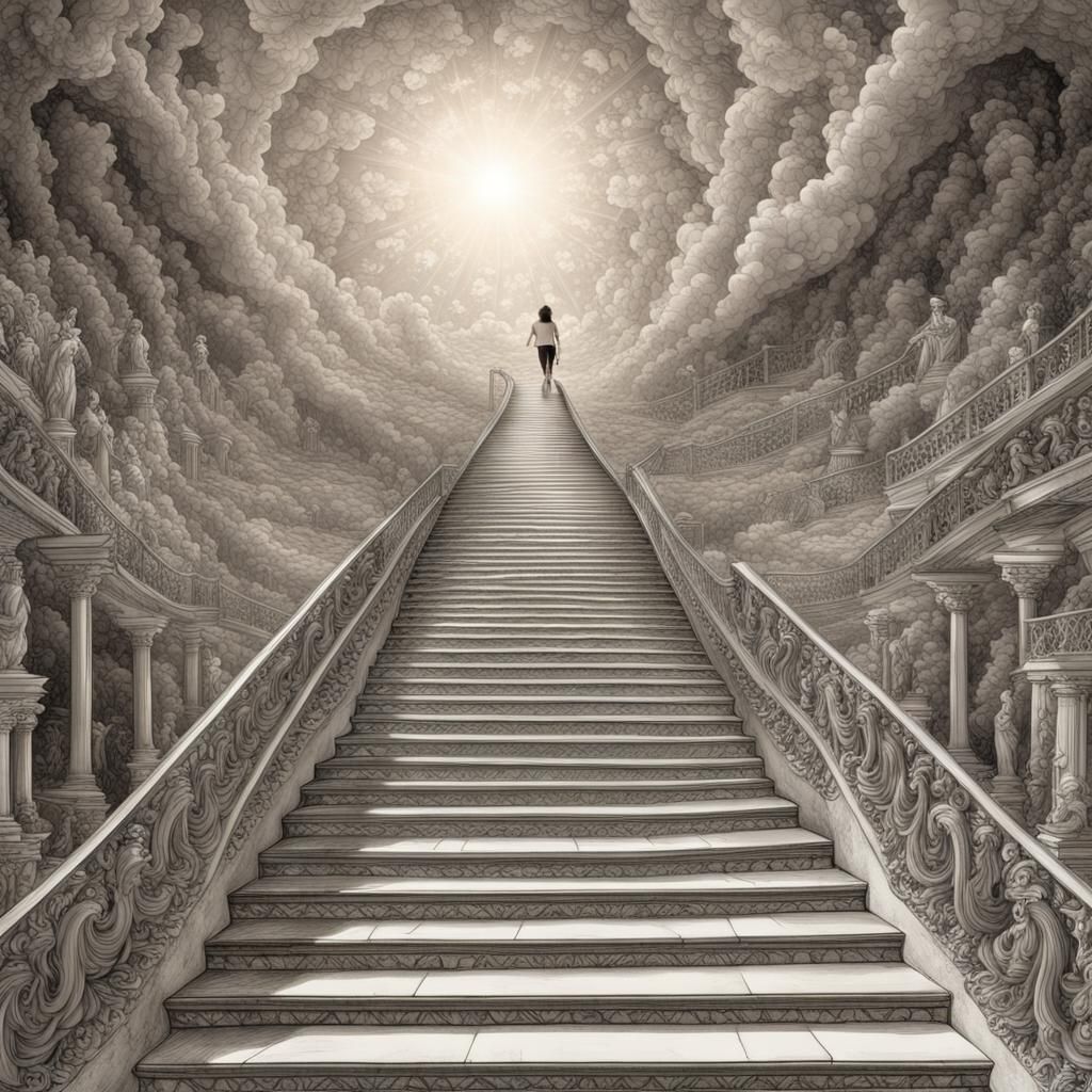 Woman Ascending Stairway to Paradise