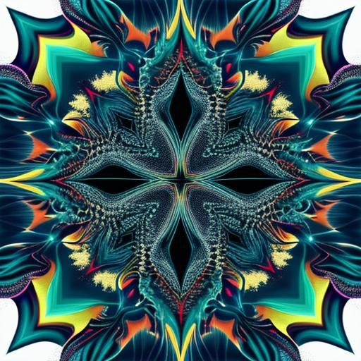 Glitches and Digital Distortions in Abstract Fractal Art