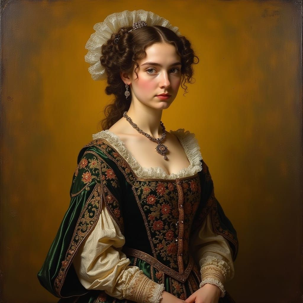 Majestic Lady in Golden Hues