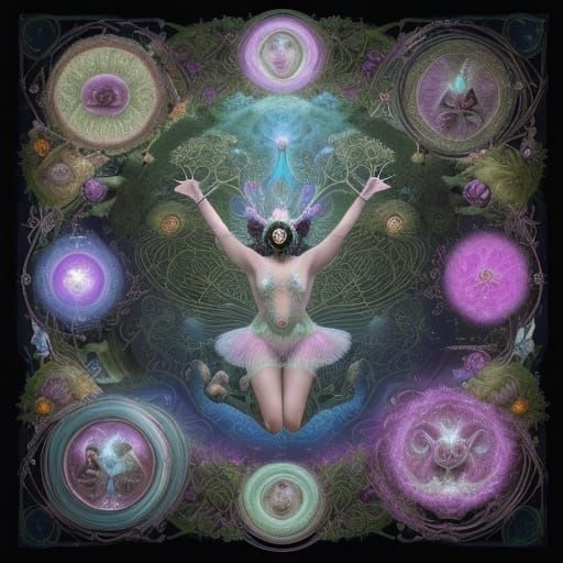 Surreal Tea Party on Floating Island: Ethereal Illustration