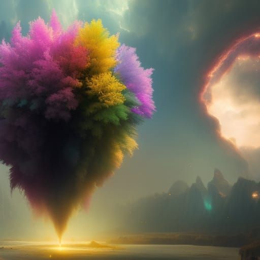 Mystical Human-Ara Portrait in Divine Fantasy Style