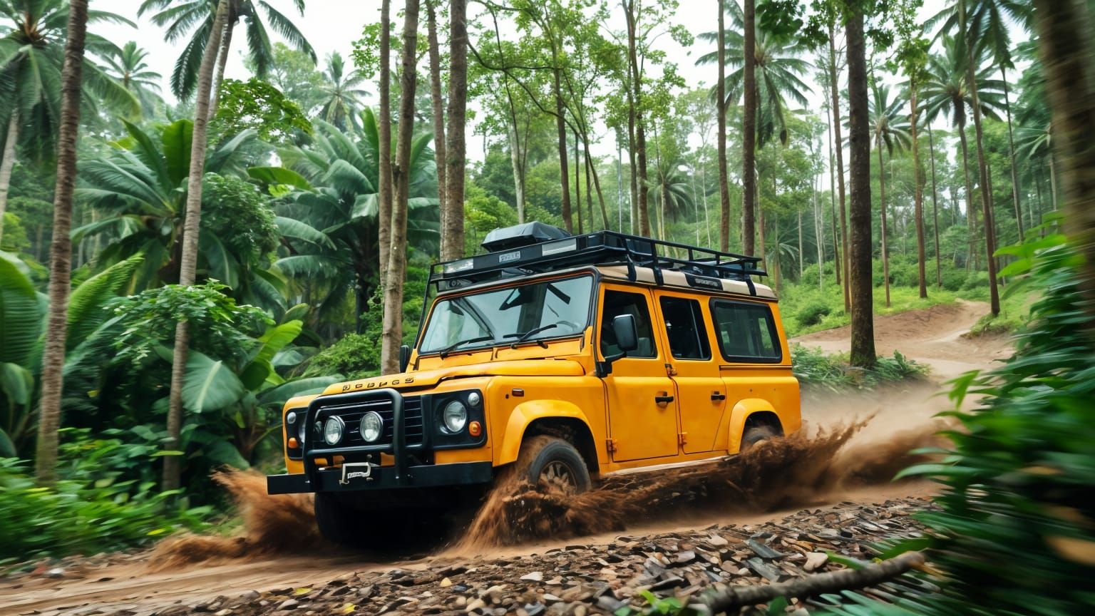 Land Rover Navigating Amazon Mud