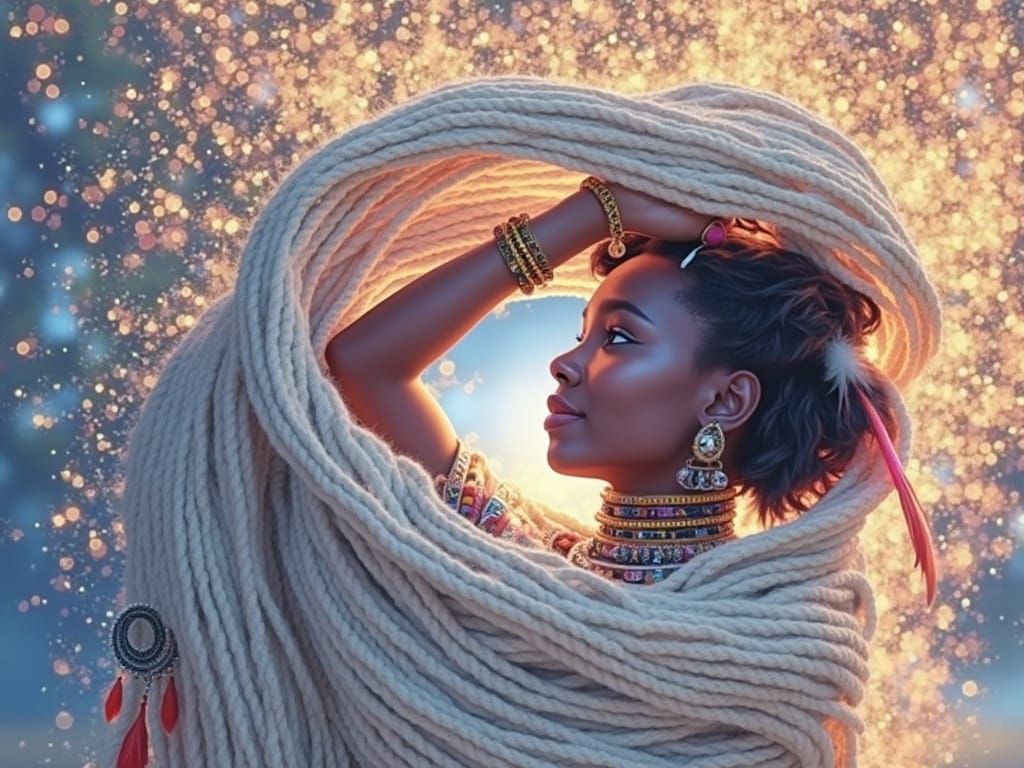 A Young Kenyan Village Girl Dancing Under Starlight