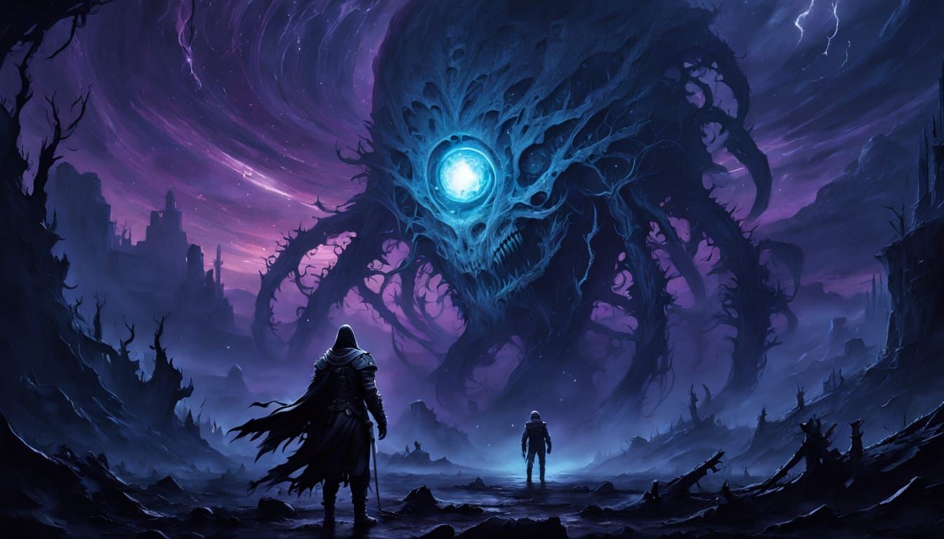 Cosmic Entity Meets Soldier on Alien World