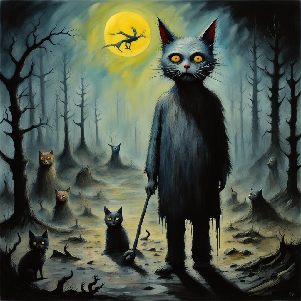 Sinister Pet Sematary: Gouache and Watercolor Horror