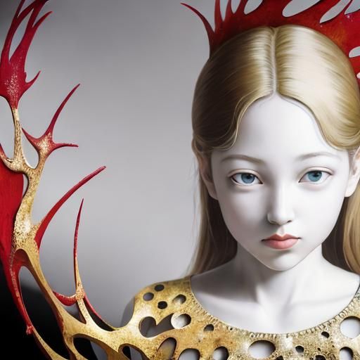 Abstract Surrealist Painting with Fractal Details