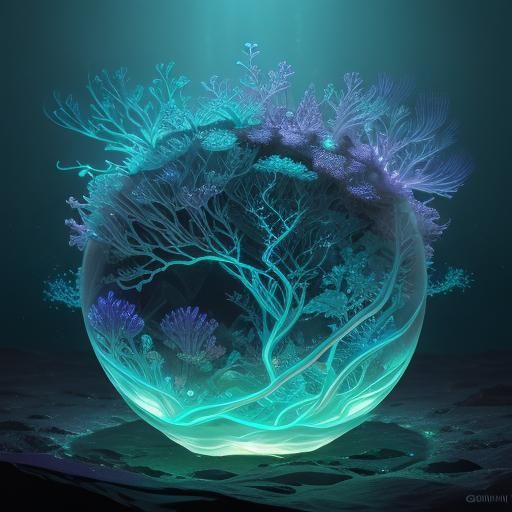Bioluminescent Floralis Orb Fantasy Concept Art