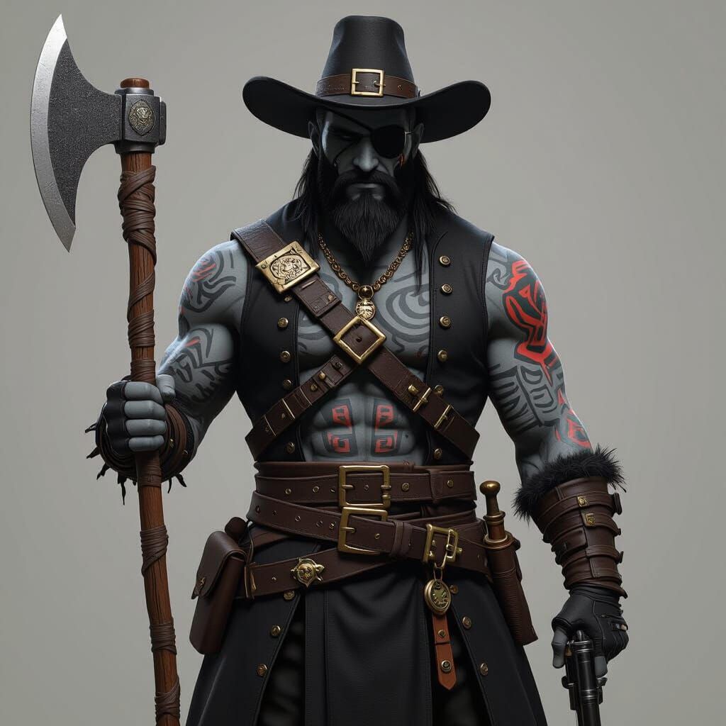 Goliath Pilgrim Fighter with Battle Axe and Pistol