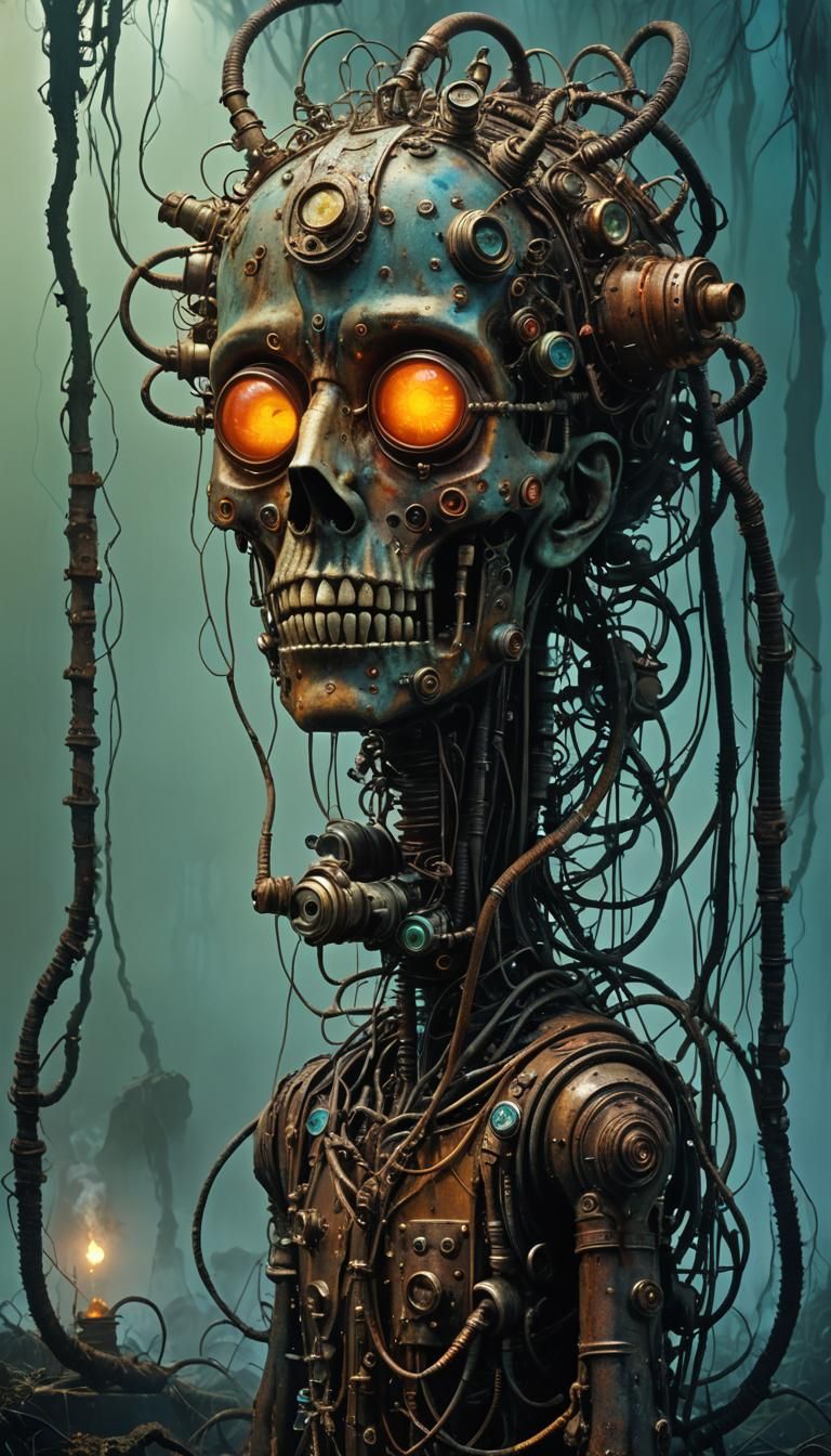 Grotesque Mental Projector Inspired by Dark Fantasy Art