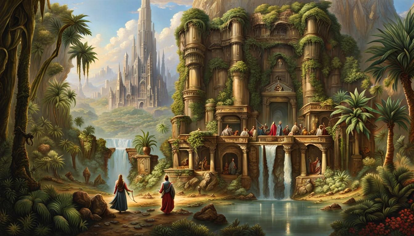 Dinopunk Cityscape: Dinosaurs and Humans Coexisting