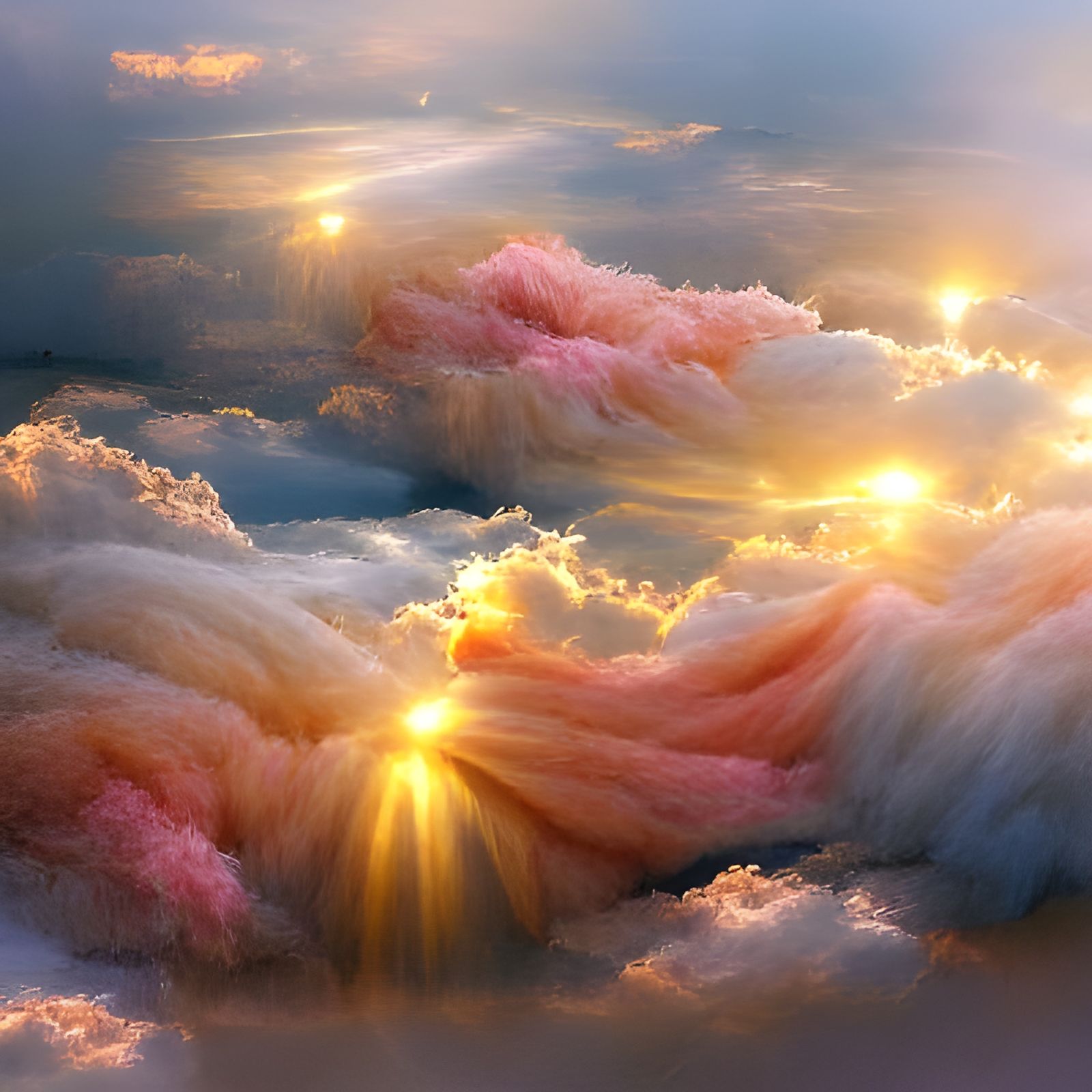 Ethereal Sunset with Divine Light Rays