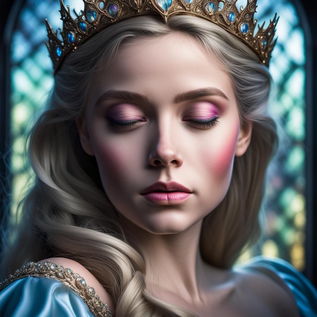 Hyperrealistic Sleeping Beauty Aurora in Cinematic Style