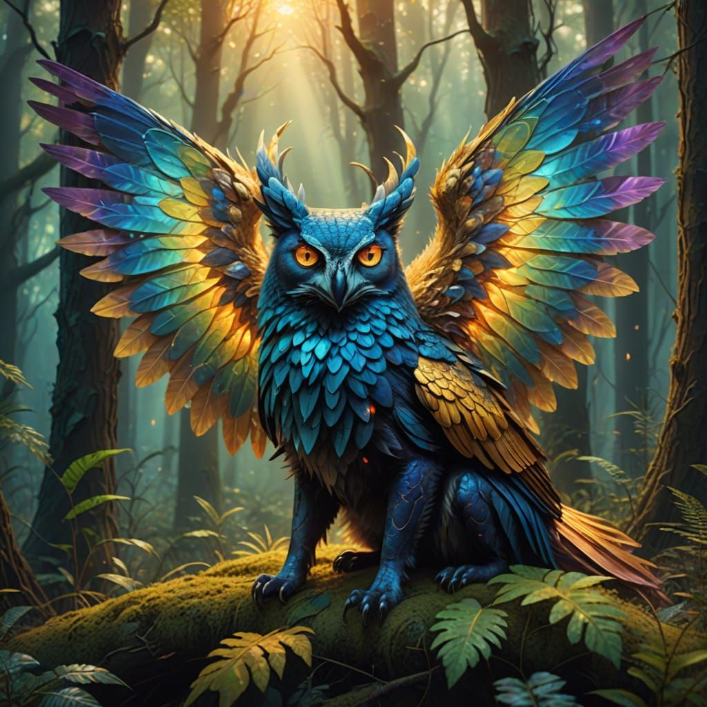 Surreal Animal Hybrid in Dreamlike Forest