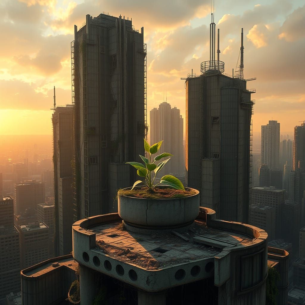 Hope Amidst Decay: Post-Apocalyptic Metropolis