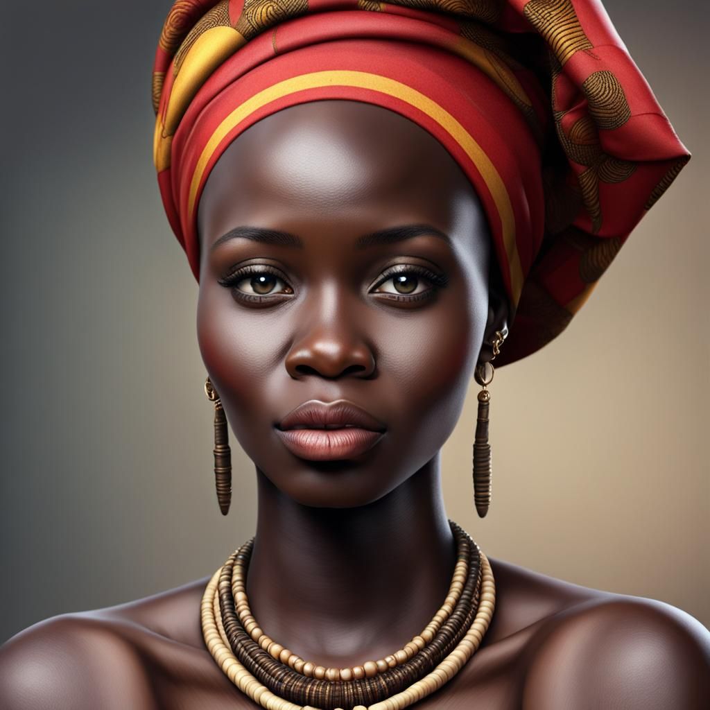 Realistic Portrait of a Beautiful Ugandan Woman