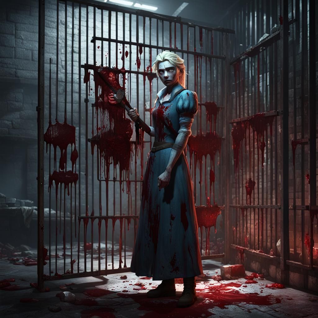 Elsa in Jail: Dark Fantasy Concept Art