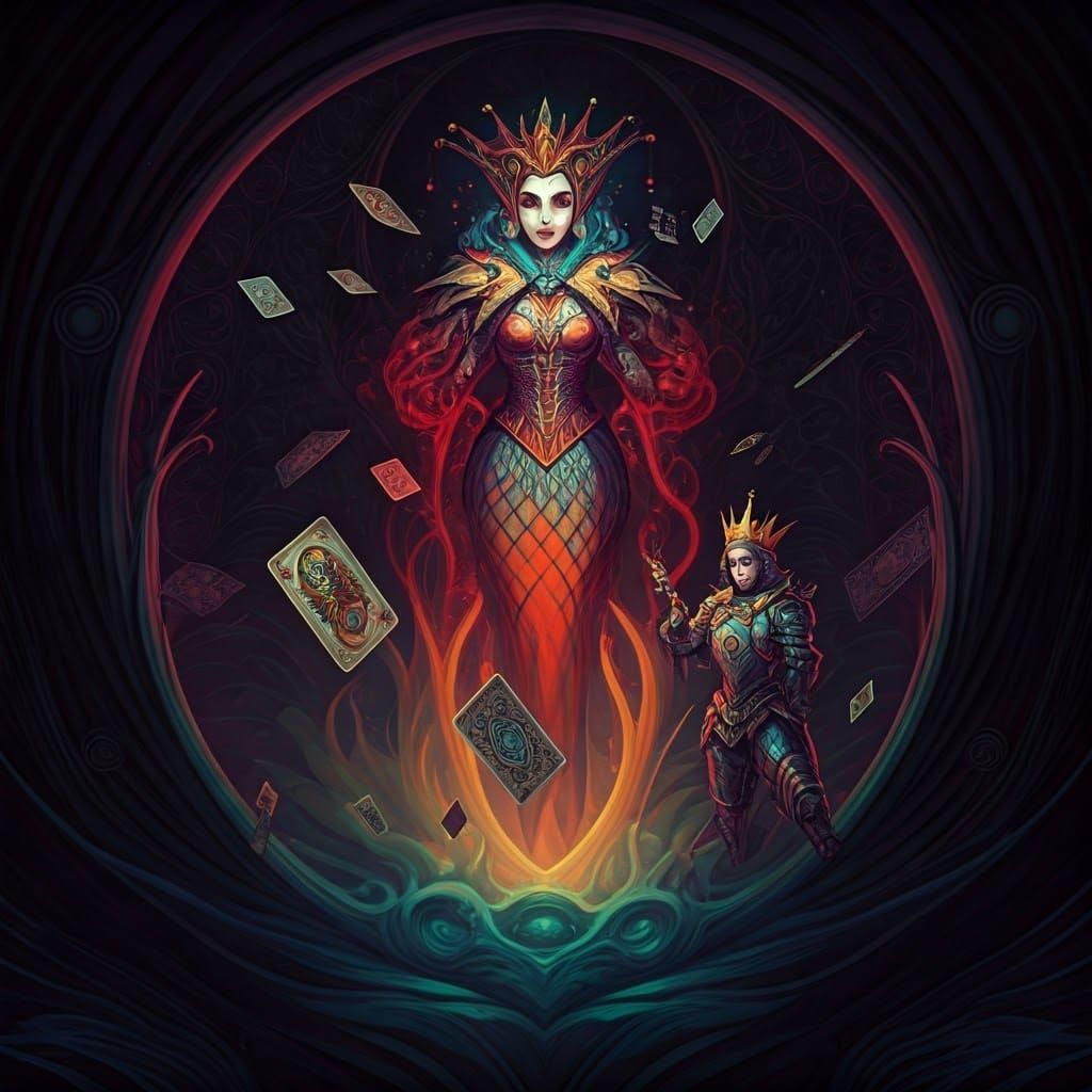 Ethereal Playing Cards in Art Nouveau Style