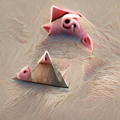 Geometric Triangle Pig: A Colorful Creation