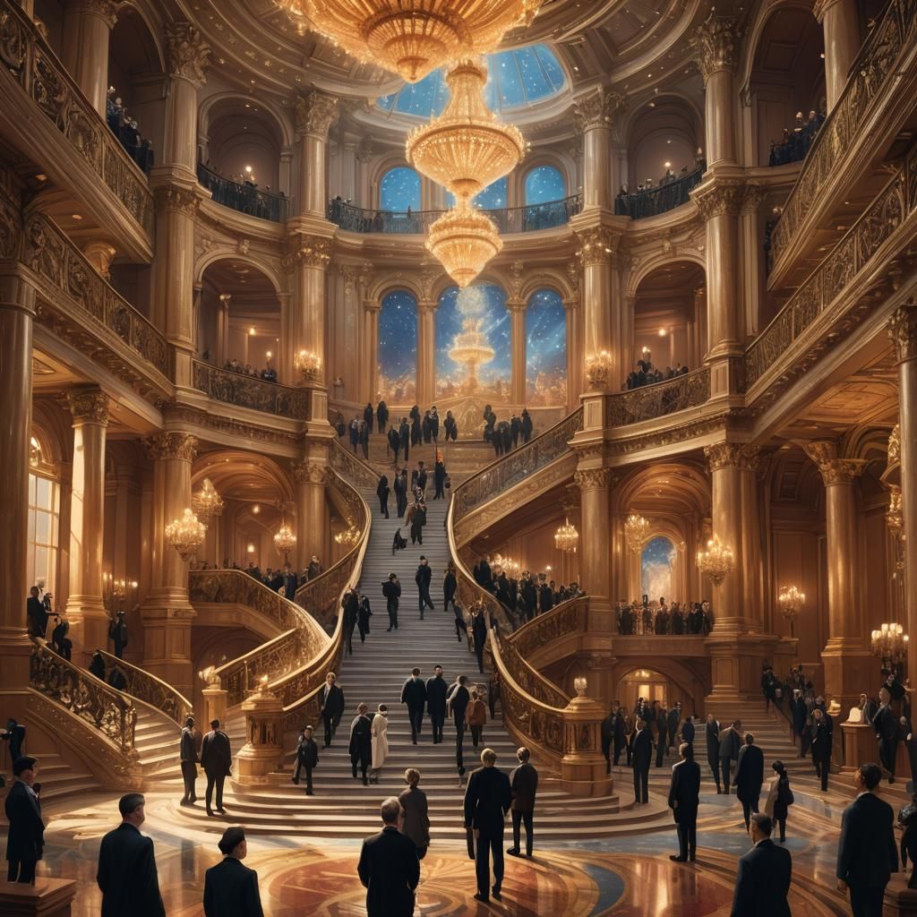 Titanic's Grand Staircase: Art Deco Matte Painting