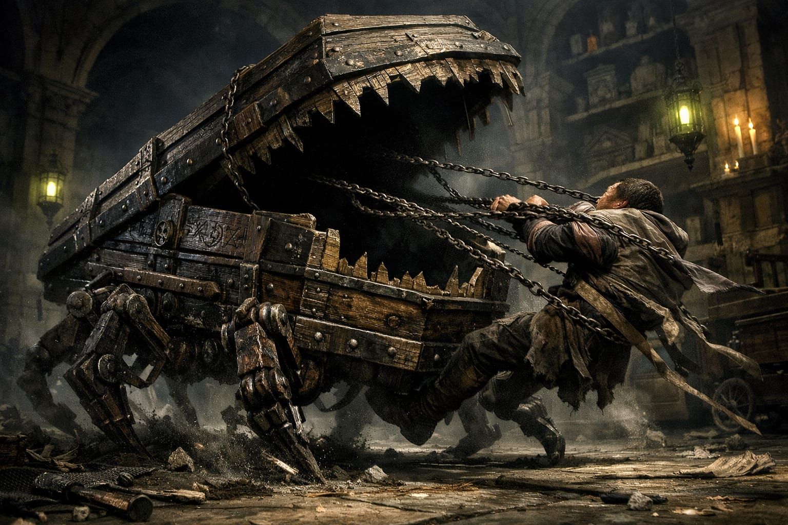 Animated Coffin Horror in Fantasy Mortuary