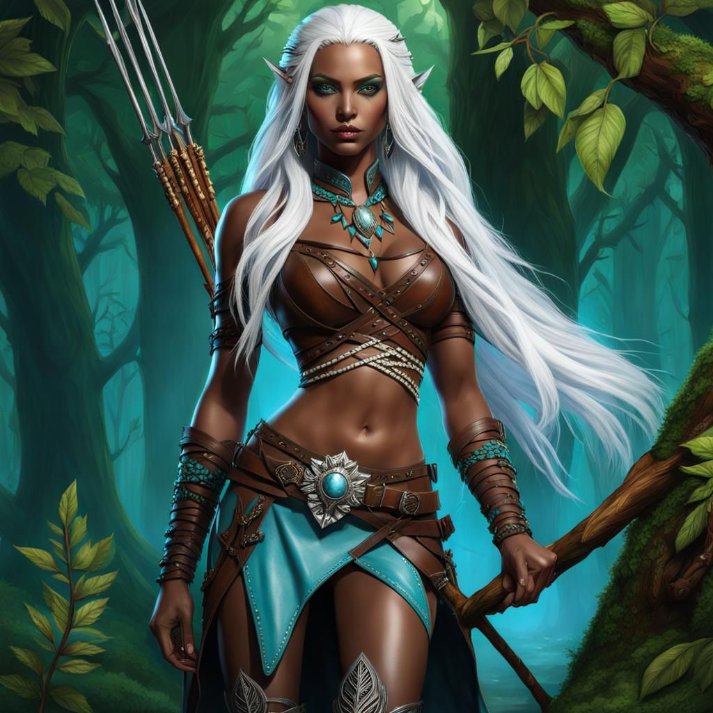 Tribal Drow Ranger in Fantasy Concept Art