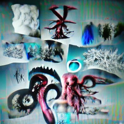 Surreal Hybrid of Mythical Creatures and Fractal Geometry