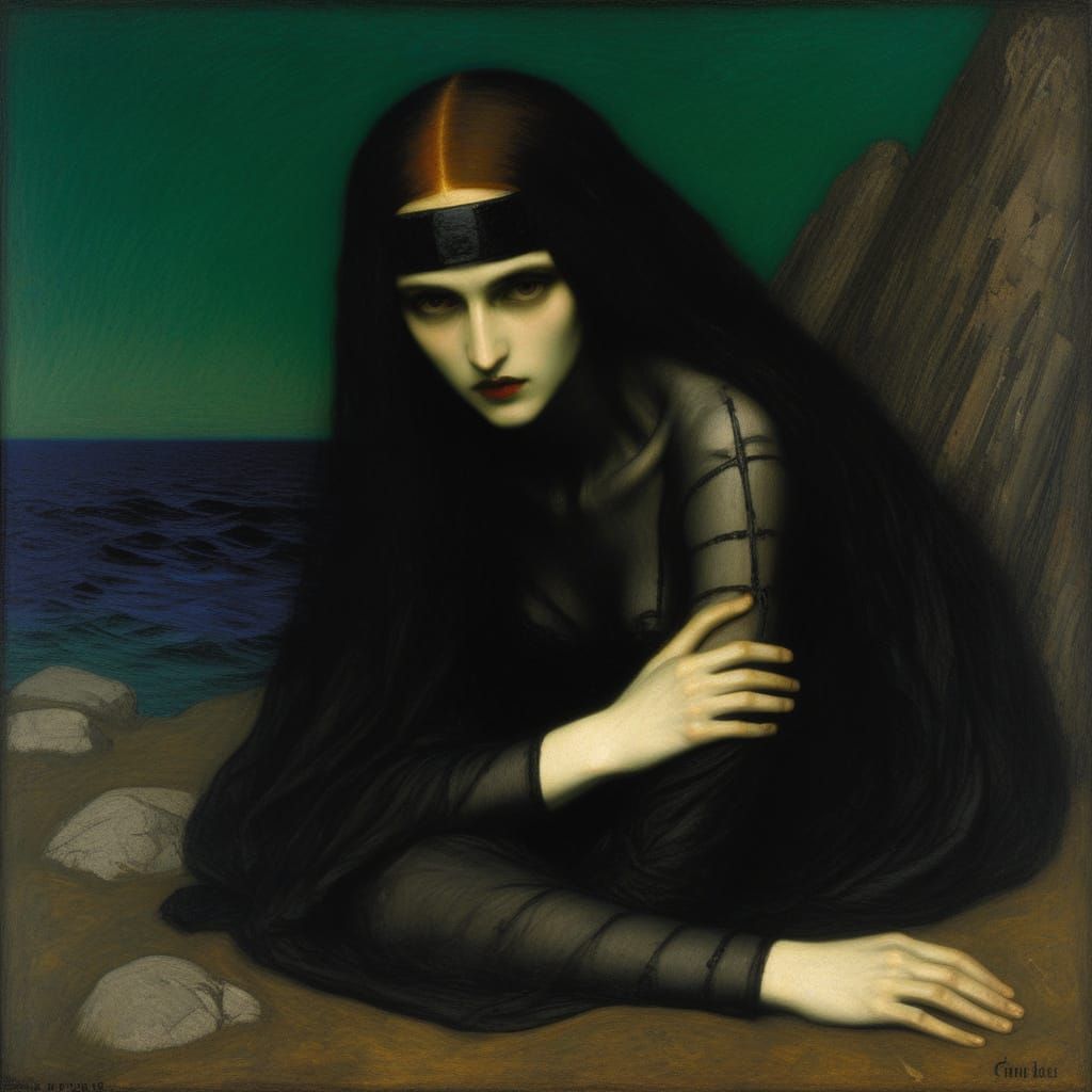 Dark Gothic Masterpiece in Oil Paint Style