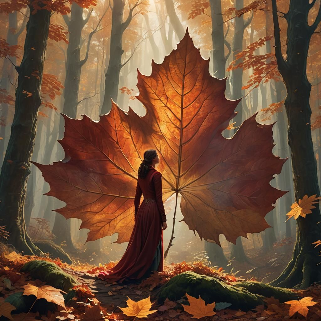 Autumnal Woman Emerges, Fantasy Concept Art