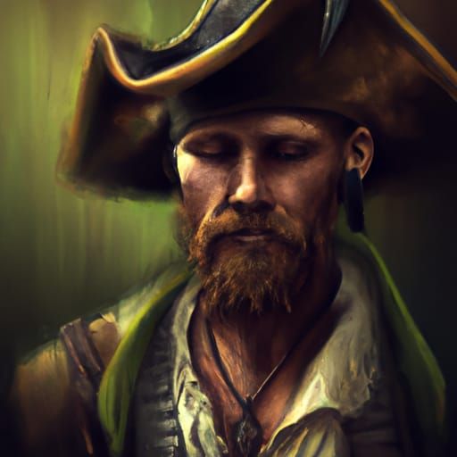 Pirate with Green Beret: Digital Matte Painting
