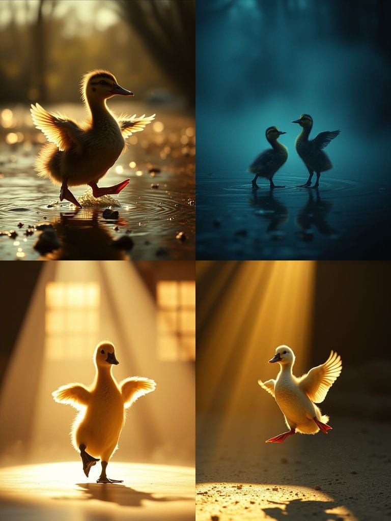 Dancing Duckling: A Cinematic Film Still