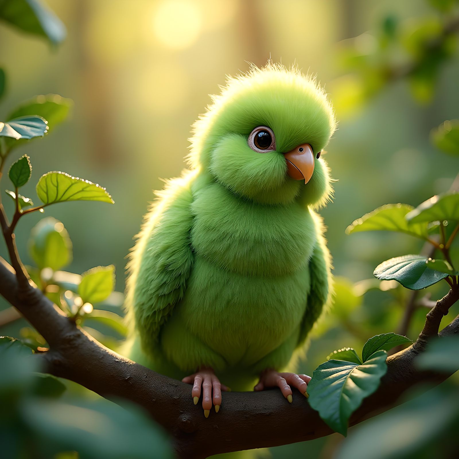 Adorable Kiwi Bird-Fruit Hybrid Outdoors