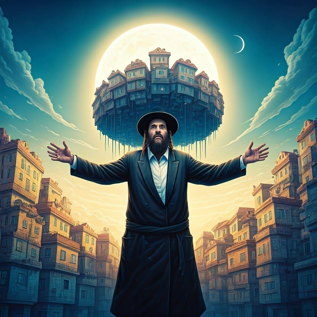 Ultra-Orthodox Jew Superhero Comic Book Illustration