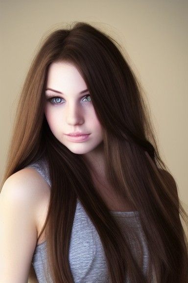 Brunette with Green Eyes and Hourglass Figure