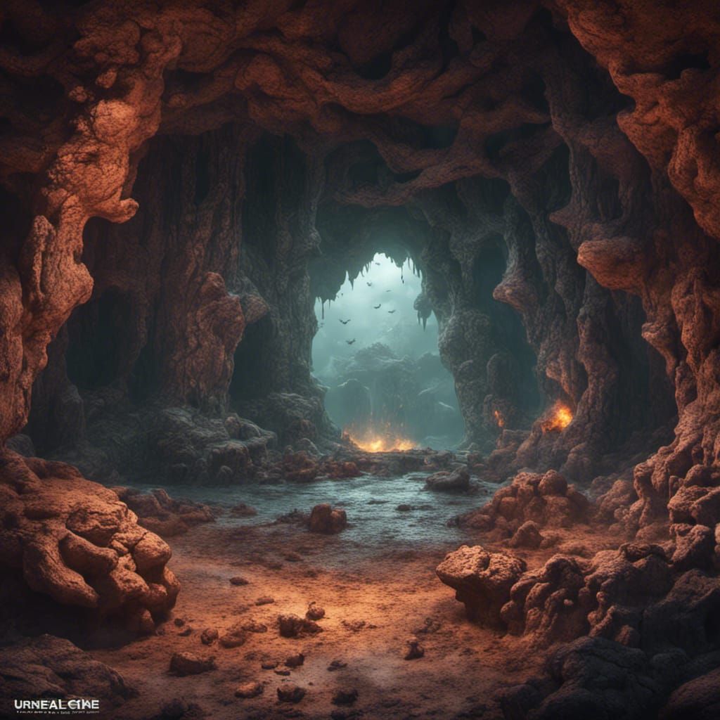 Doomsday Bomb in a Fantastical Cave Painting