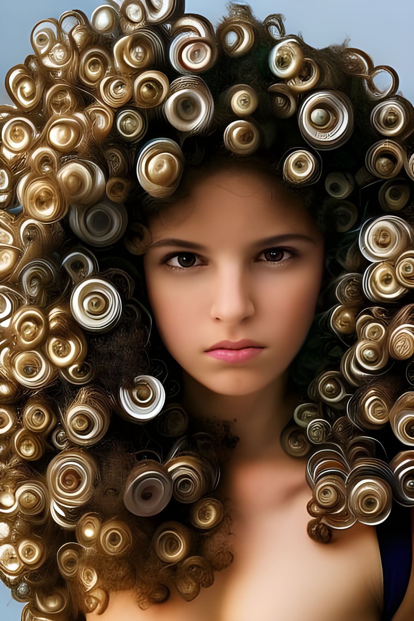 Professional Portrait of Brunette Teen with Curly Hair