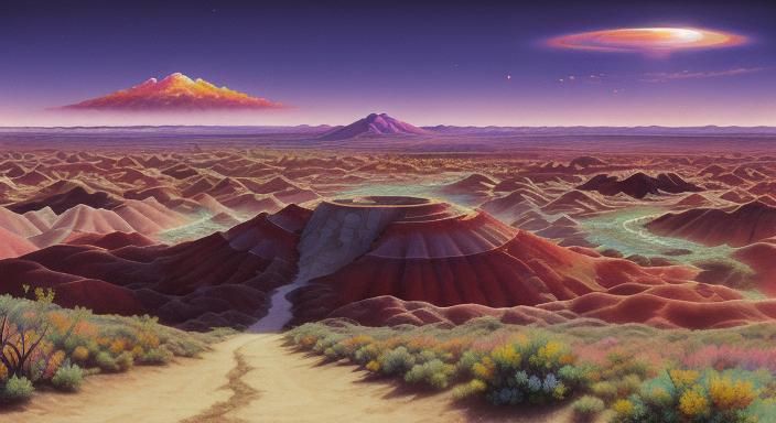 Surreal Desert Landscape at the Edge of Forever