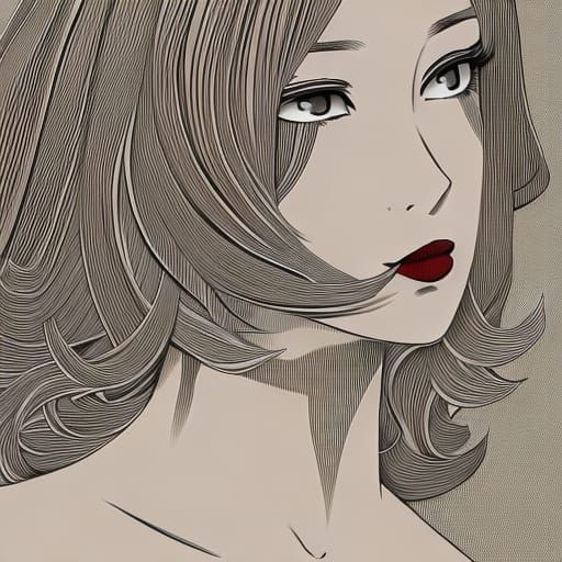 Anime Girl on Beach with Ocean View