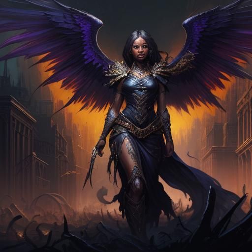 Dark Angel in the Underworld: Digital Art