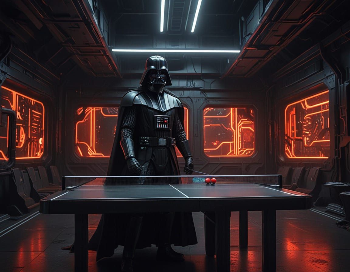 Dark Lord of Ping Pong in Industrial Futurism