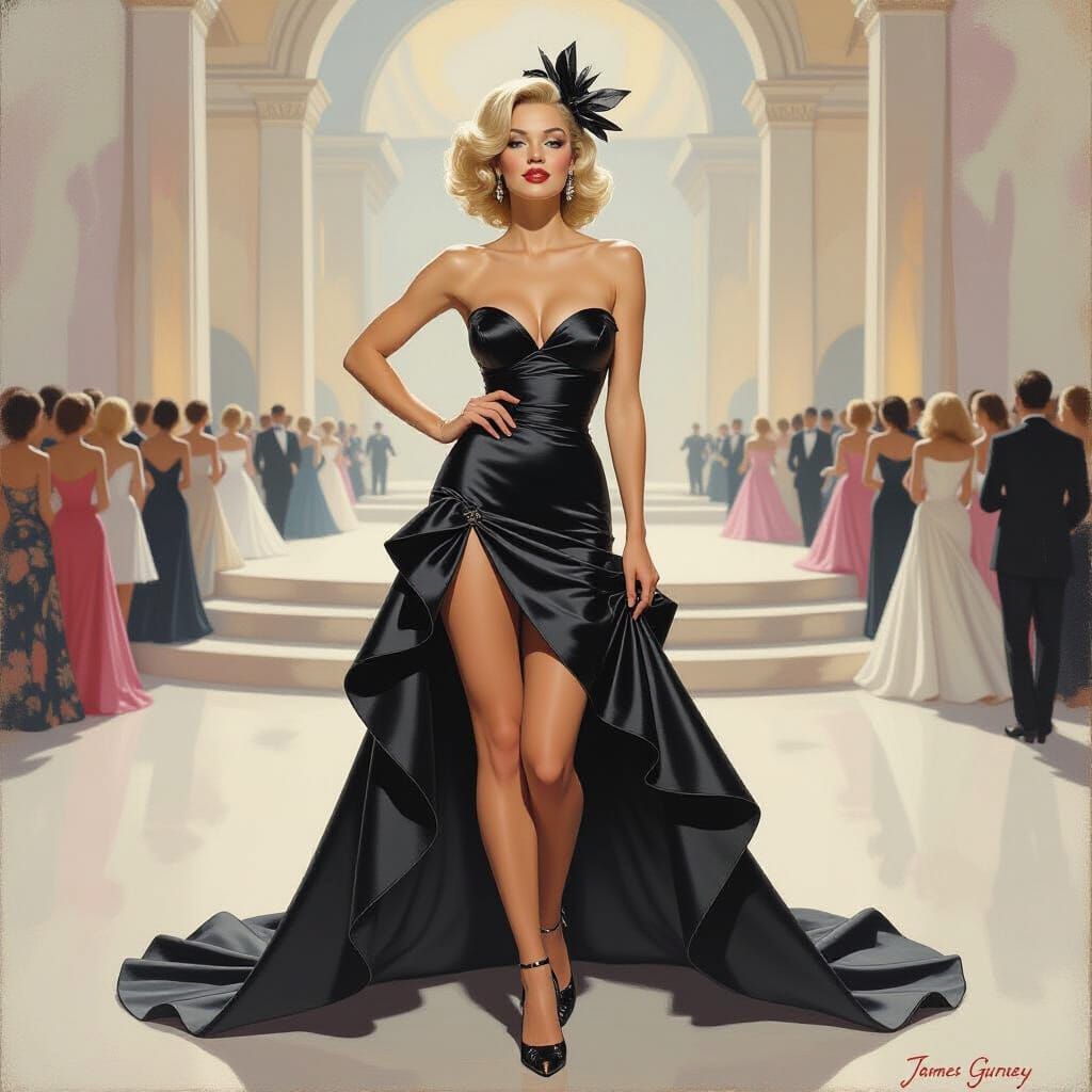 Showgirl Era Oil Painting in Style of James Gurney