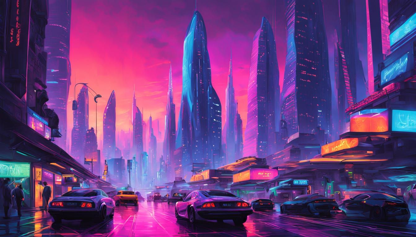 Surreal Futuristic Cityscape Unfolds in Hyperealistic Vector...