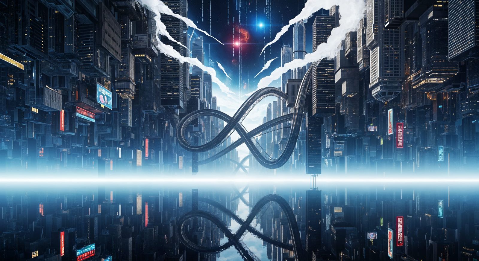 Upside-Down City with Möbius Bridges