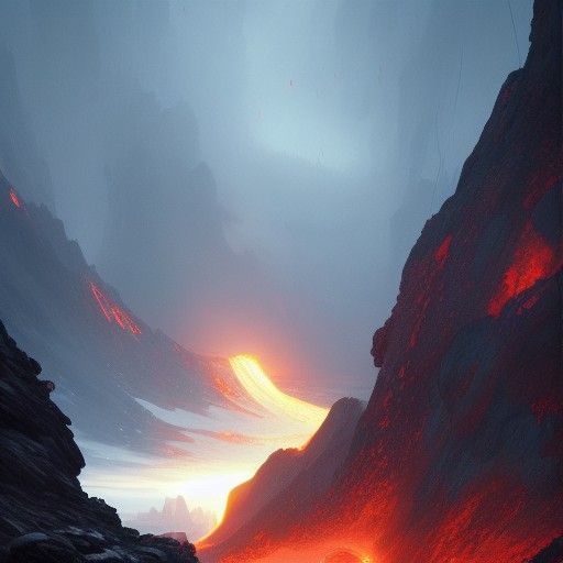 Lava Woman in Dark Fantasy Style