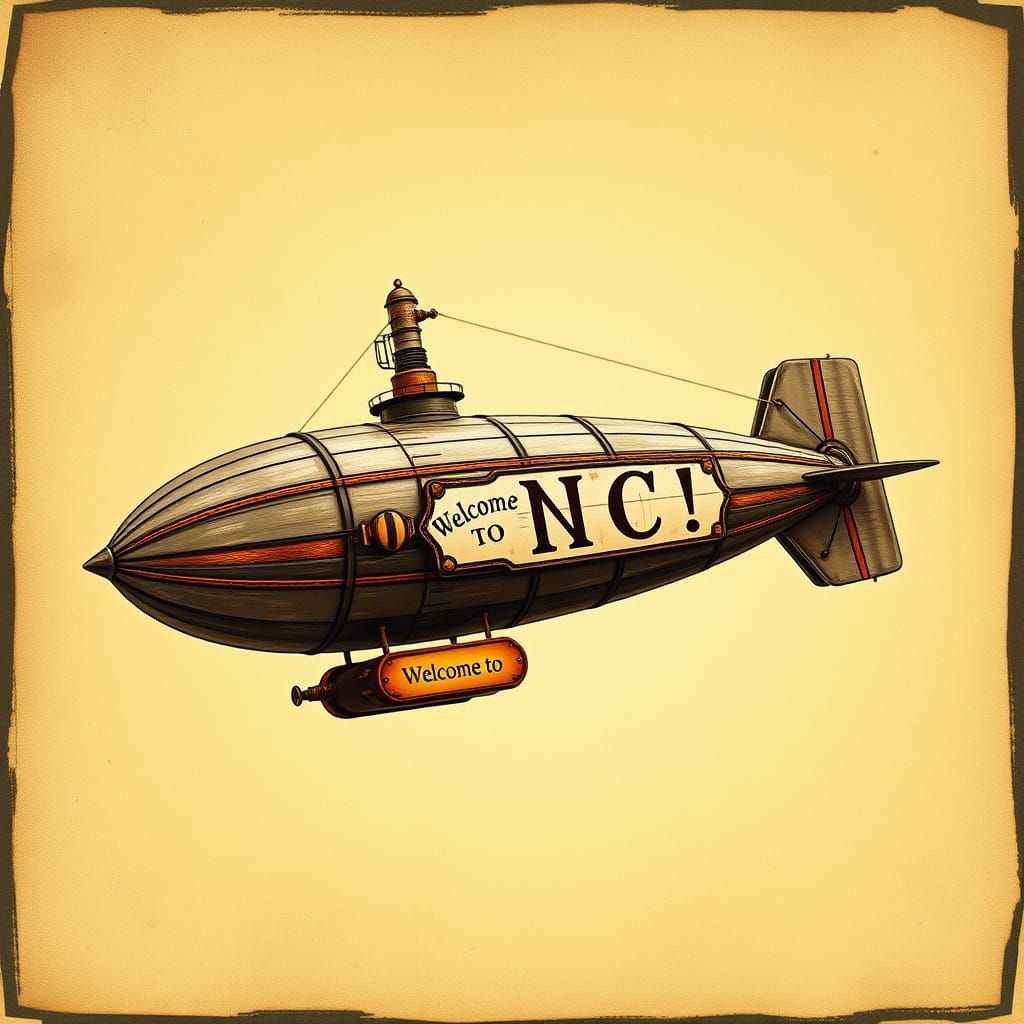 Steampunk Zeppelin in Victorian-Inspired Aesthetic