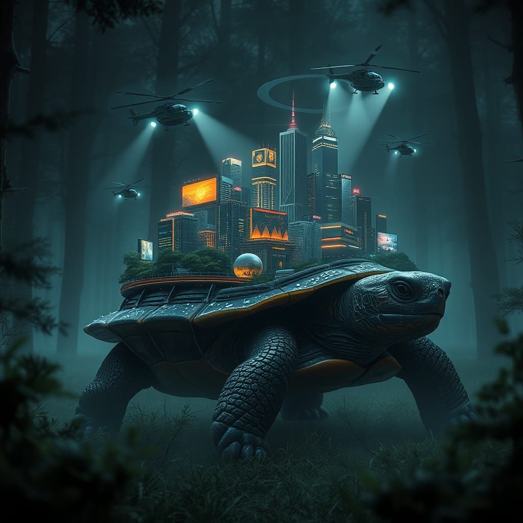 Turtle City: Futuristic Metropolis on a Shell